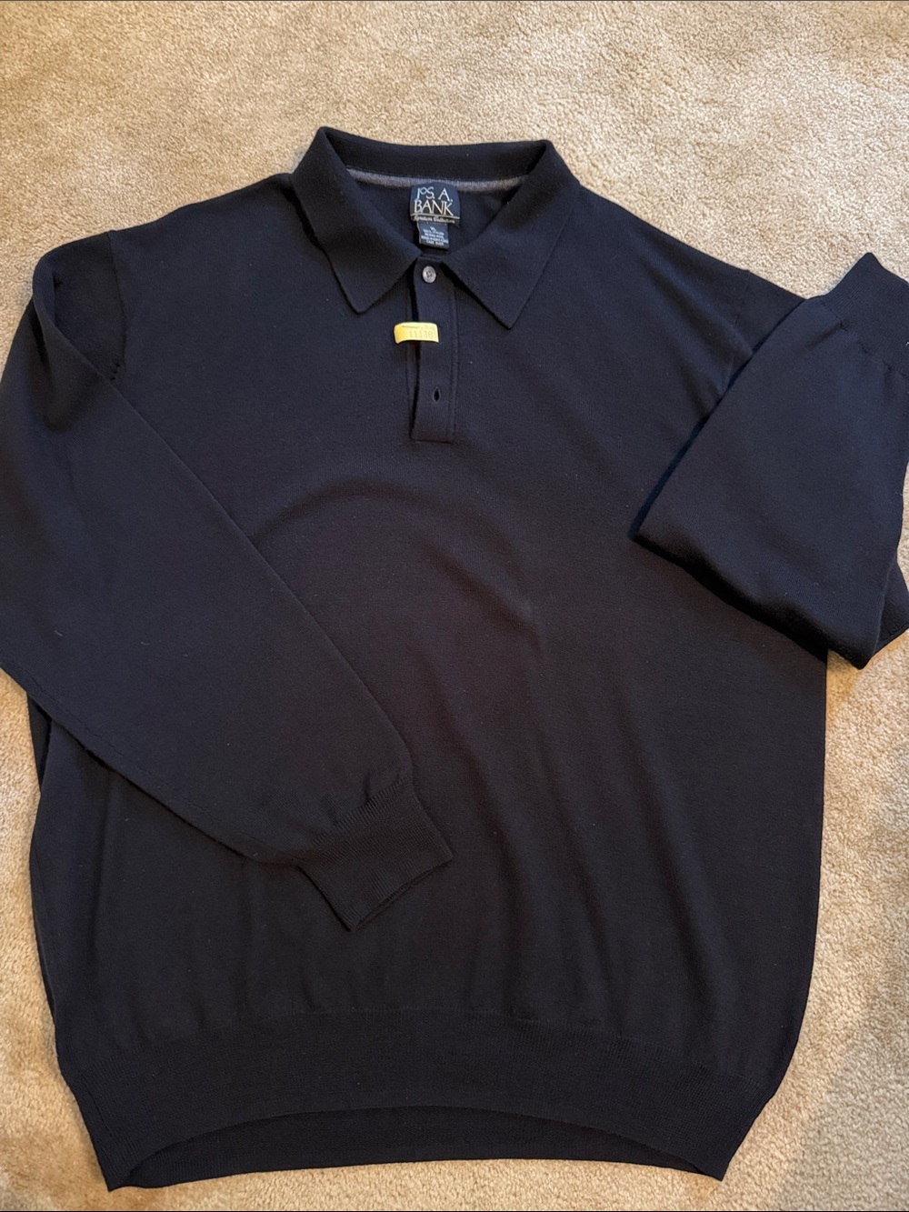 Jos. A. Bank Men’s Black Sweater: 100% Italian Merino Wool
